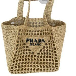 Prada raffia tote